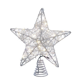 Kurt Adler 10.5-Inch 30-Light Warm White LED Fairy Light 5-Point Star Tree Topper