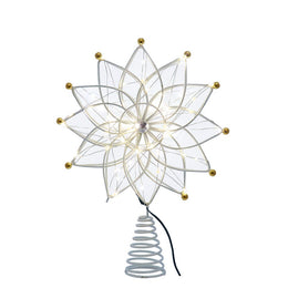 Kurt Adler stunning 14.5-Inch 50-Light Warm White LED 12-Point Star Tree Topper