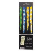 Kurt Adler UL 60-Light Dual Color Multicolor/Warm White LED 12-Piece Icicle String Light Set