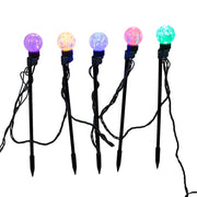 Kurt Adler 40-Light Warm White LED G40 Globe Yard Stakes, 10-Piece Set