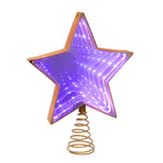 Kurt Adler 11.5-Inch UL 22-Light Multicolor Infinity Effect SMD LED Gold Glitter 5-Point Star Tree Topper