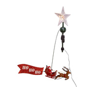 Kurt Adler 19.7-Inch LED Star Tree Topper with Rotating Santa