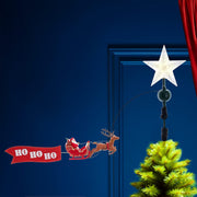 Kurt Adler 19.7-Inch LED Star Tree Topper with Rotating Santa