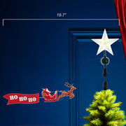 Kurt Adler 19.7-Inch LED Star Tree Topper with Rotating Santa