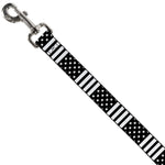Dog Leash - American Flag CLOSE-UP Black/White
