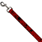 Dog Leash - SNOW WHITE Poses/Apple Halftone Reds/Black