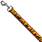 Dog Leash - Cowboy Silhouette/Western Landscape Reds/Black