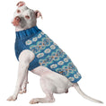 Load image into Gallery viewer, Alpaca Teal Fair Isle Dog Sweater

