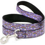 Dog Leash - Rainbows Scattered Lavender