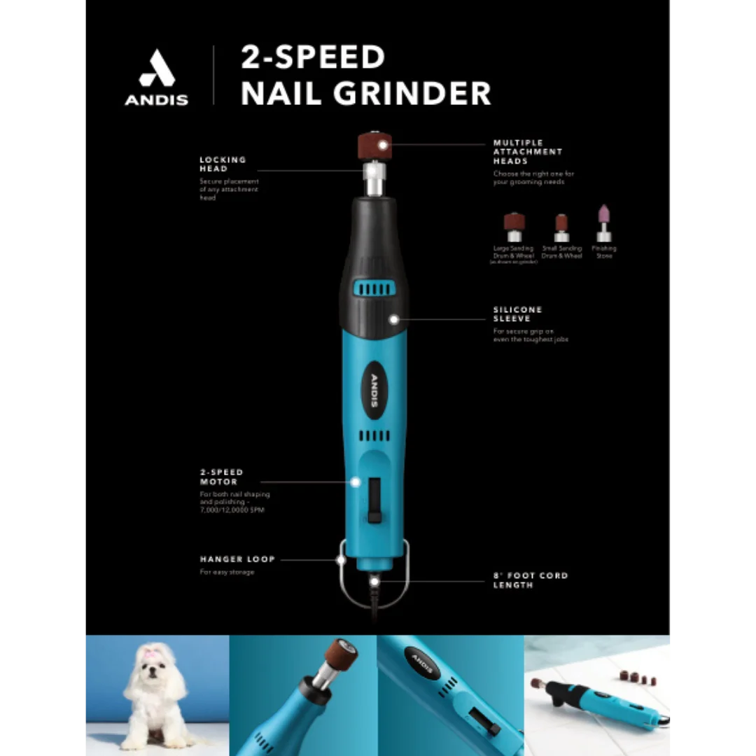 Pet Easy Clip 2 Speed Nail Grinder Teal by Andis