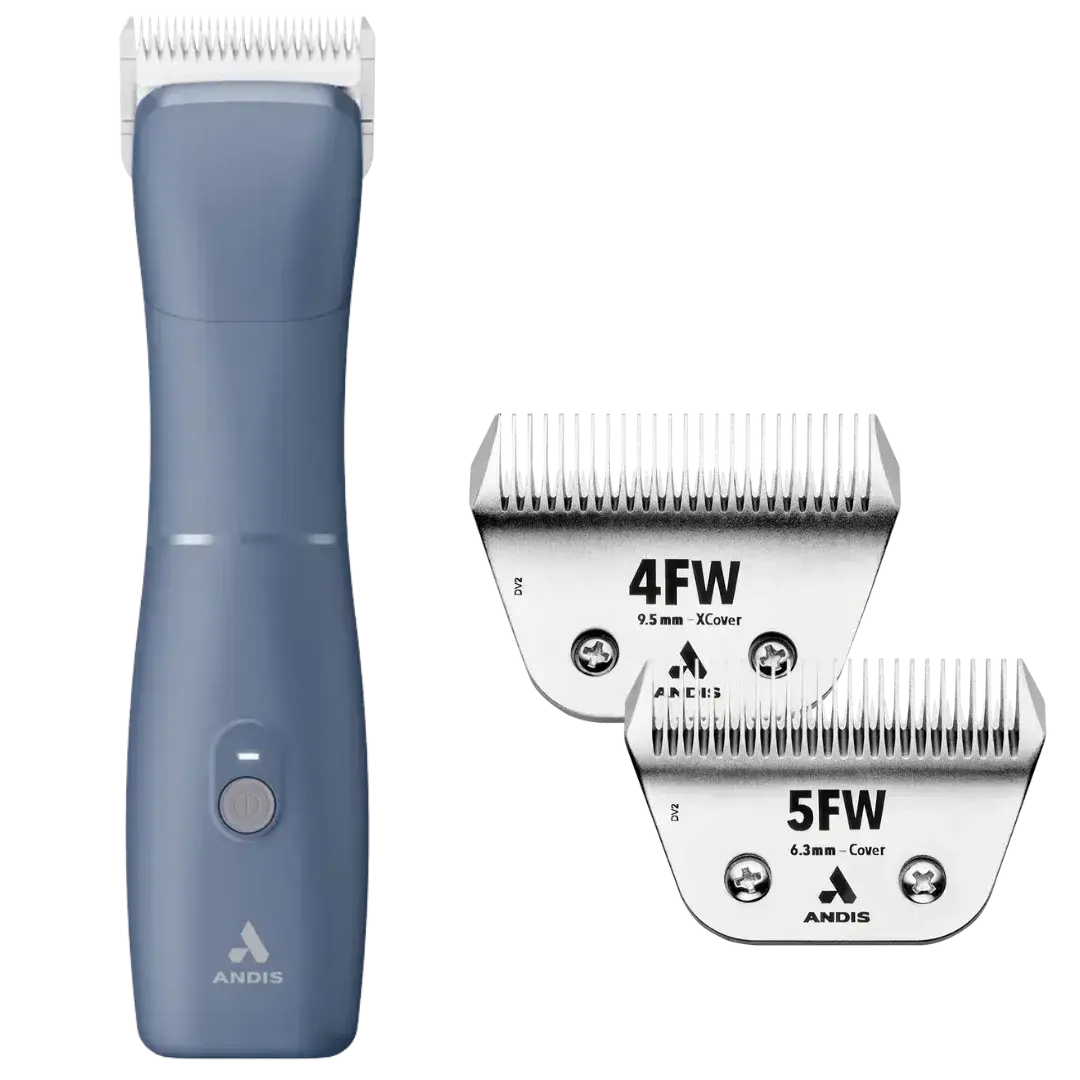 Andis Emerge Blue Clipper with Free 4FW and 5FW Blades