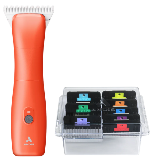 Andis Emerge Clipper Orange with #30W Blade With Free 8Pc Wide Comb Attachment Bundle