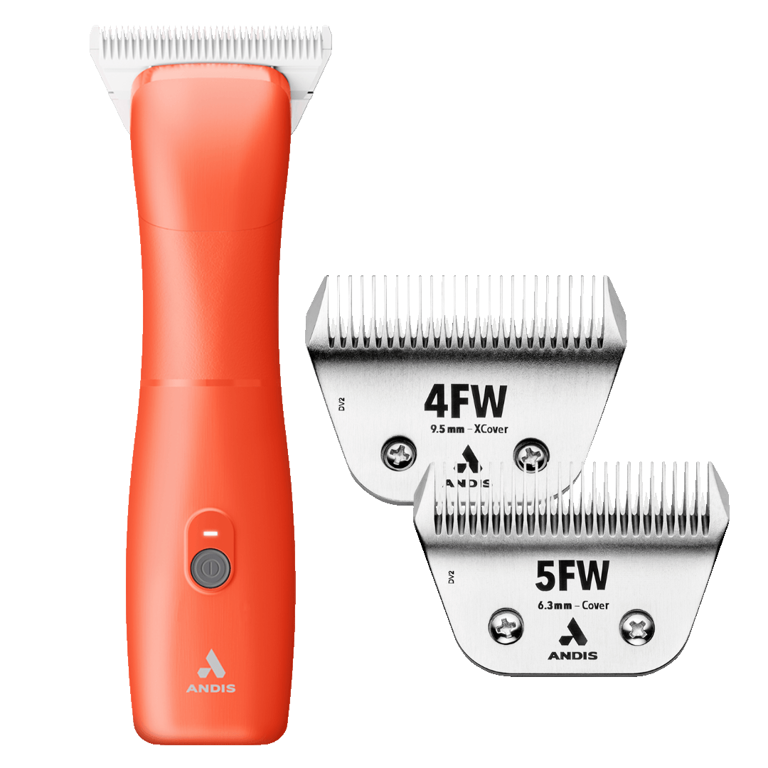 Andis Emerge Orange Clipper #30W and with 4FW and 5FW Blades