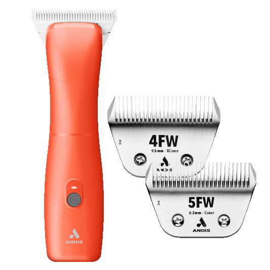 Andis Emerge Orange Clipper #30W and with 4FW and 5FW Blades