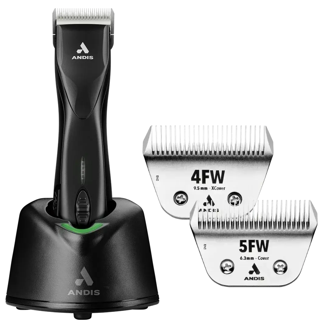 Andis Pulse ZR II Black Clipper with 4FW and 5FW Blades