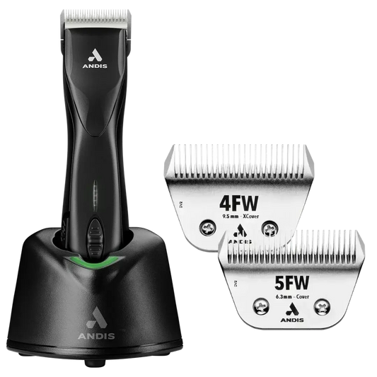 Andis Pulse ZR II Black Clipper with 4FW and 5FW Blades