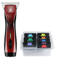 Load image into Gallery viewer, Andis Pulse ZR II Red Clipper with #30W Blade and 8Pc Wide Comb Attachment Bundle
