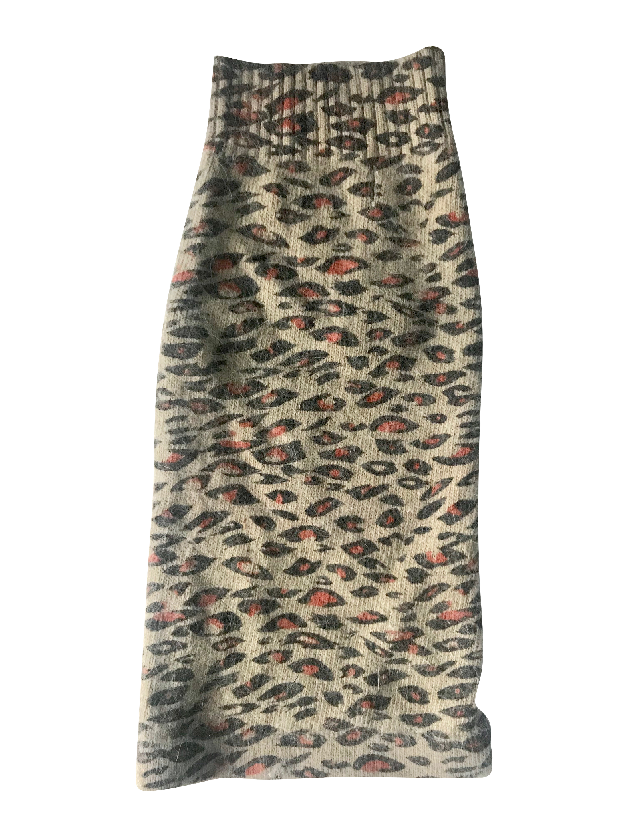 Animal Instincts Leopard Mock Neck Dog Sweater 