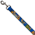 Dog Leash - CatDog Hanging Out Poses Blue