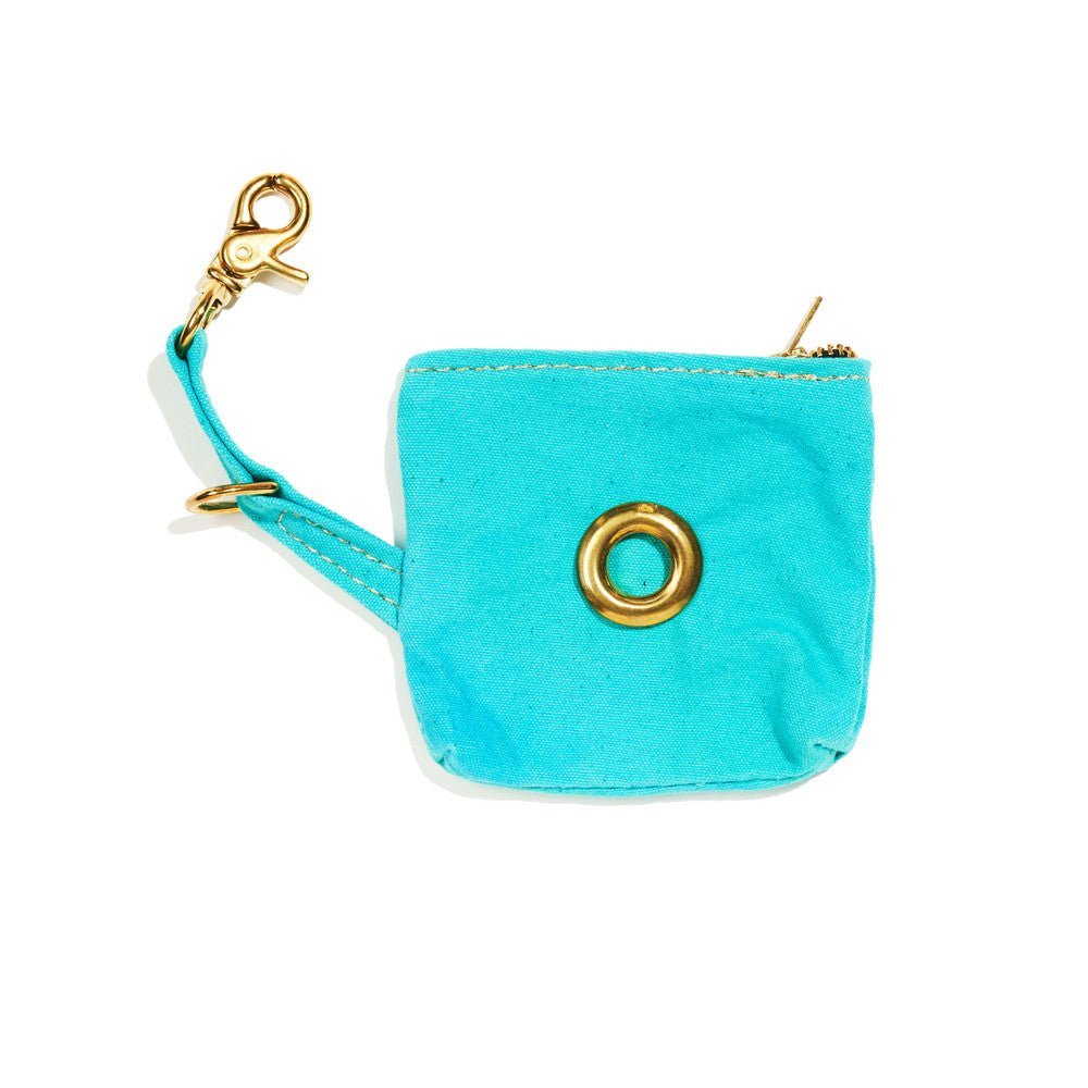 Poop Bag Pouches Premium Aqua Cotton Canvas Poop Bag Pouch