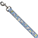 Dog Leash - Rocko & Spunky Scattered Expressions/Triangles Blue/Lavender