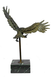 Flying High American Eagle Bronze Sculpture by Milo Bird Art Deco Statue Decor