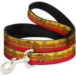 Dog Leash - SCOOBY-DOO Script/SD Icon Stripe Yellow/Orange/Red/Brown