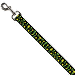 Dog Leash - Skulls & Stars Black/Green/Yellow