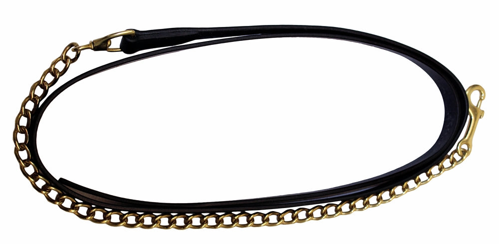 Henri de Rivel Pro Collection Leather Lead with 24" Solid Brass Chain - image 4