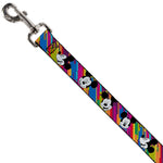 Dog Leash - Mickey Mouse Expressions Multi Color White/Black