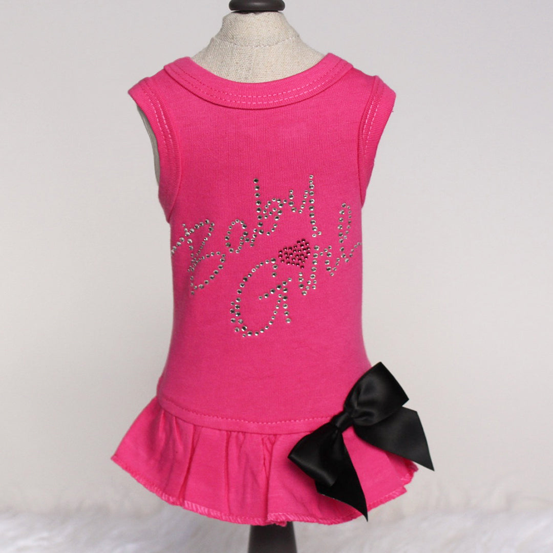 Baby Girl Dog Satin Cotton Dress - Designer Dog Clothes from Southlake Paws