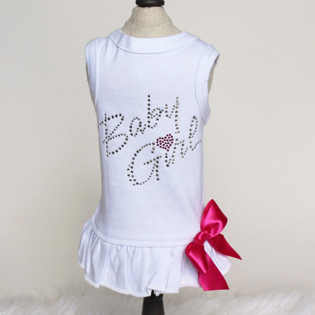 Baby Girl Dog Satin Cotton Dress - Designer Dog Clothes from Southlake Paws