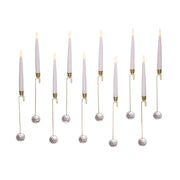 Kurt Adler 10-Inch Candle with Faceted Glass Weight Set with Remote Control, 10-Piece Set