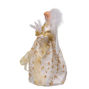 Kurt Adler 12-Inch Battery-Operated Fiber Optic Gold Angel Tree Topper with Color Changing LED Lights