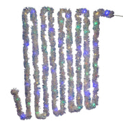 Kurt Adler 32.8-Foot Battery-Operated Iridescent Tinsel Garland with 100 Multi-Colored Lights