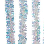 Kurt Adler 32.8-Foot Battery-Operated Iridescent Tinsel Garland with 100 Warm White Lights