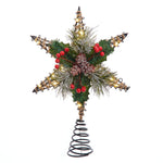 Kurt Adler 13.5-Inch Battery Operated Lighted 6-Point Rattan Star Tree Topper