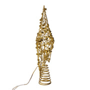 Kurt Adler 11.8-Inch Battery Operated LED Lighted 5-Point Gold Metal Star Tree Topper