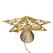Kurt Adler 11.8-Inch Battery Operated LED Lighted 5-Point Gold Metal Star Tree Topper