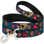 Dog Leash - Only God Can Judge Me CLOSE-UP Blue