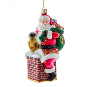 Kurt Adler 7-Inch Bellisimo Santa In Chimney Ornament