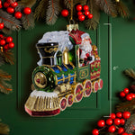 Kurt Adler 6-Inch Bellissimo Glass Santa with Train Ornament