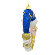 Kurt Adler 5-Inch Bellissimo Glass Moon Santa Ornament