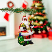 Kurt Adler 7-Inch Bellissimo Glass African American Santa Christmas Ornament
