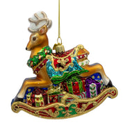 Kurt Adler 5.5-Inch Bellissimo Glass Rocking Deer Ornament