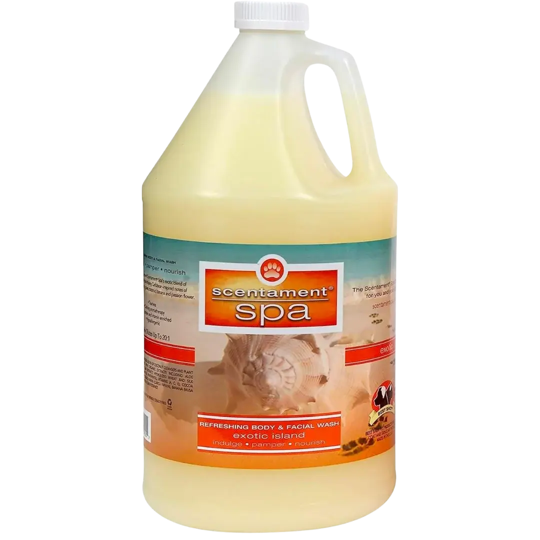 Exotic Island Shampoo 1Gallon Scentament Spa by Best Shot professional dog grooming tool Southlake Paws
