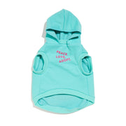 Big Full Heart Animal Hoodie, Aqua + Fuchsia