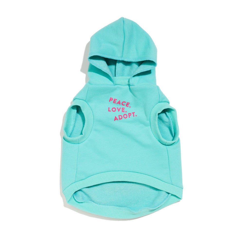 Big Full Heart Animal Hoodies Premium Big Full Heart Animal Hoodie, Aqua + Fuchsia