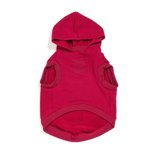 Big Full Heart Animal Hoodie, Tomato + Burgundy