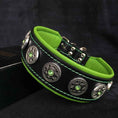 Load image into Gallery viewer, "Bijou" collar black & green by Bestia Dog Gear
